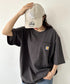 Carhartt(カーハート) /USA規格 ヘビーウェイト ルーズフィット ポケT ビッグサイズ オーバーサイズ ユニセックス ポケット付き コットン 半袖 Tシャツ 5部袖 1/2スリーブ | L2202001 | チャコールグレー