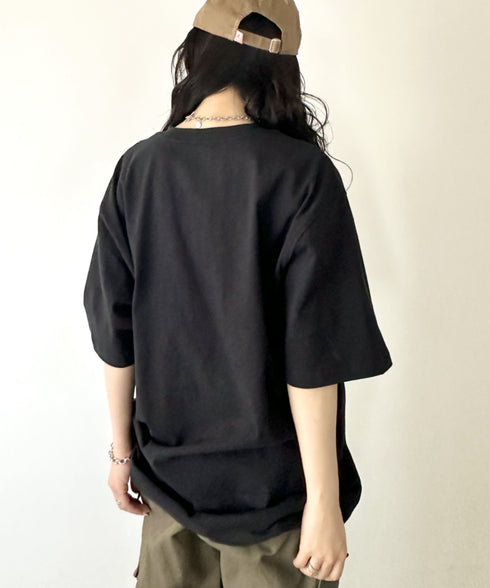 Carhartt(カーハート) /USA規格 ヘビーウェイト ルーズフィット ポケT ビッグサイズ オーバーサイズ ユニセックス ポケット付き コットン 半袖 Tシャツ 5部袖 1/2スリーブ | L2202001 | ブラック