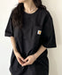 Carhartt(カーハート) /USA規格 ヘビーウェイト ルーズフィット ポケT ビッグサイズ オーバーサイズ ユニセックス ポケット付き コットン 半袖 Tシャツ 5部袖 1/2スリーブ | L2202001 | ブラック
