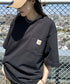 Carhartt(カーハート) /USA規格 ヘビーウェイト ルーズフィット ポケT ビッグサイズ オーバーサイズ ユニセックス ポケット付き コットン 半袖 Tシャツ 5部袖 1/2スリーブ | L2202001 | ブラック