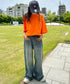 Carhartt(カーハート) /USA規格 ヘビーウェイト ルーズフィット ポケT ビッグサイズ オーバーサイズ ユニセックス ポケット付き コットン 半袖 Tシャツ 5部袖 1/2スリーブ | L2202001 | オレンジ