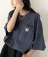 Carhartt(カーハート) /USA規格 ヘビーウェイト ルーズフィット ポケT ビッグサイズ オーバーサイズ ユニセックス ポケット付き コットン 半袖 Tシャツ 5部袖 1/2スリーブ | L2202001 | ブルー