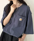 Carhartt(カーハート) /USA規格 ヘビーウェイト ルーズフィット ポケT ビッグサイズ オーバーサイズ ユニセックス ポケット付き コットン 半袖 Tシャツ 5部袖 1/2スリーブ | L2202001 | ブルー