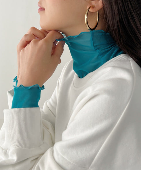 メロウハイネックシアーインナートップス | C2203006 | ブルー系その他