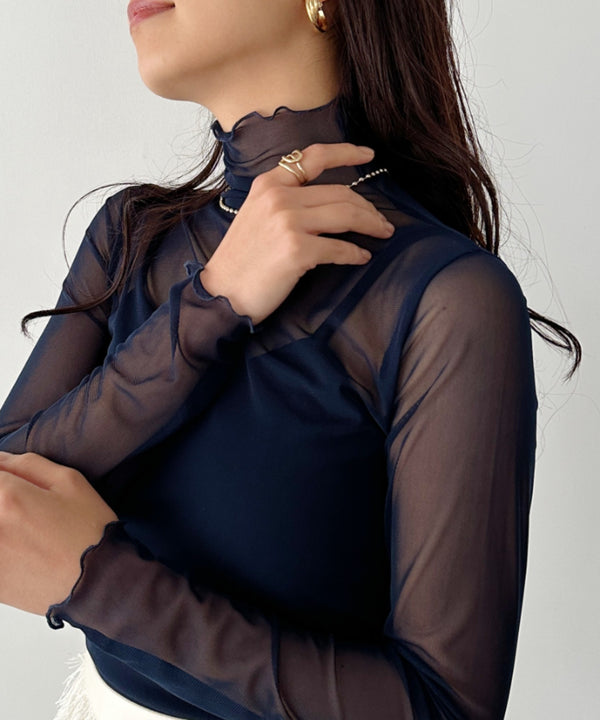 メロウハイネックシアーインナートップス | C2203006 | ネイビー