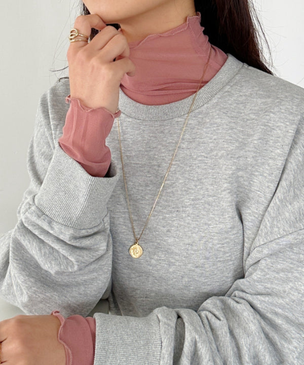 メロウハイネックシアーインナートップス | C2203006 | ピンクベージュ