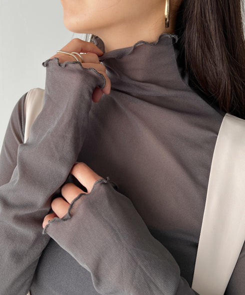 メロウハイネックシアーインナートップス | C2203006 | グレー