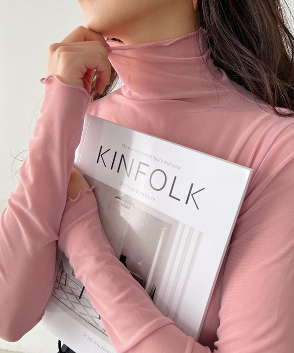 メロウハイネックシアーインナートップス | C2203006 | ピンク