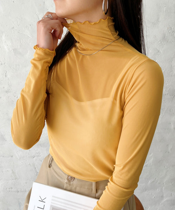 メロウハイネックシアーインナートップス | C2203006 | イエロー