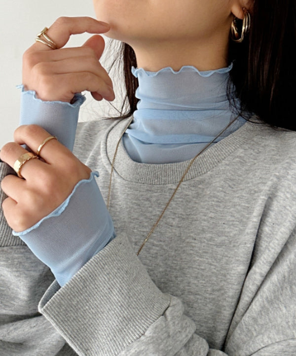 メロウハイネックシアーインナートップス | C2203006 | ライトブルー