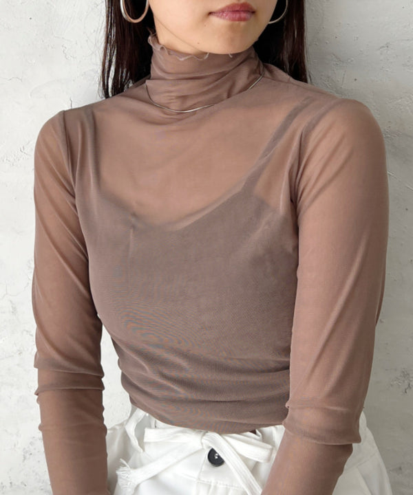 メロウハイネックシアーインナートップス | C2203006 | モカ