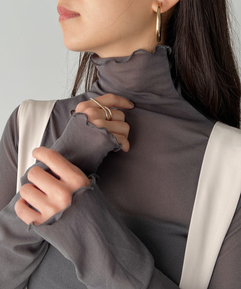 メロウハイネックシアーインナートップス | C2203006 | グレー