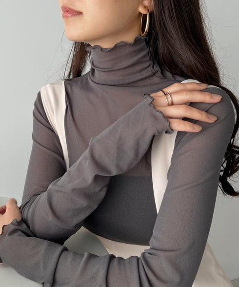 メロウハイネックシアーインナートップス | C2203006 | グレー