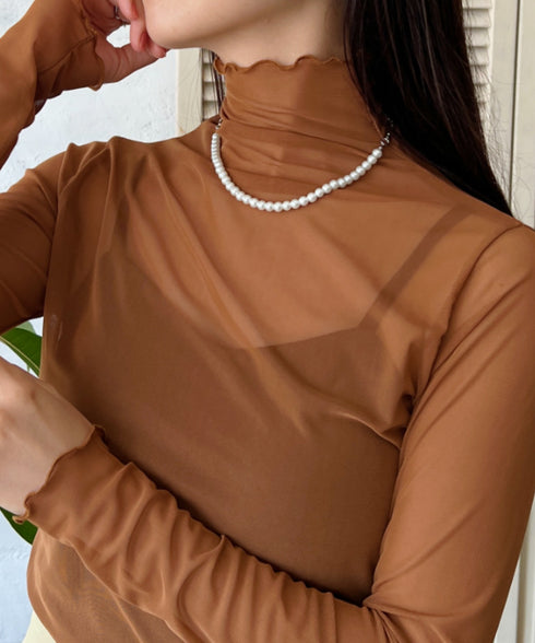 メロウハイネックシアーインナートップス | C2203006 | ブラウン系その他