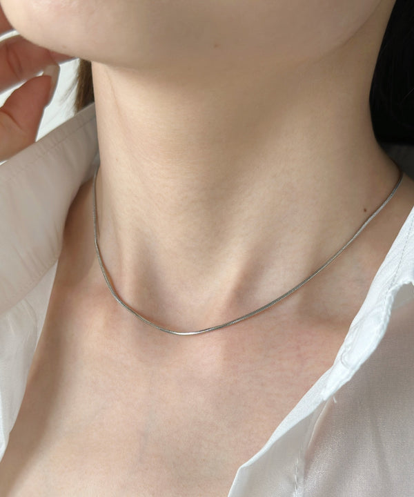 1mmシンプルスネークチェーンネックレス/simple snake necklace | IS4212018 | シルバー