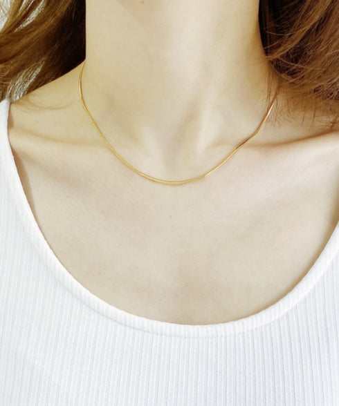 1mmシンプルスネークチェーンネックレス/simple snake necklace | IS4212018 | ゴールド