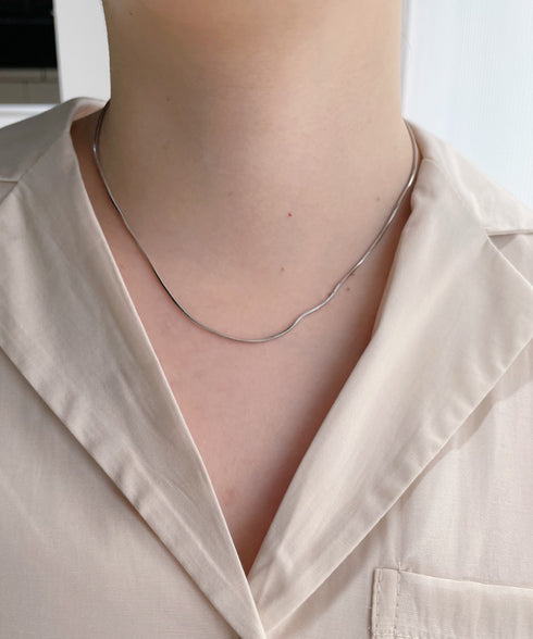 1mmシンプルスネークチェーンネックレス/simple snake necklace | IS4212018 | シルバー