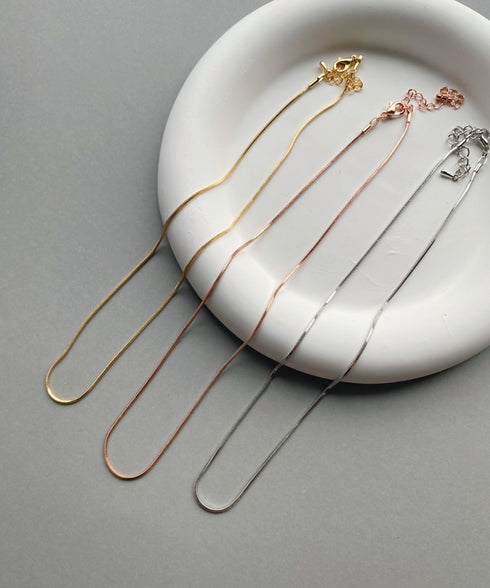 1mmシンプルスネークチェーンネックレス/simple snake necklace | IS4212018 | ゴールド