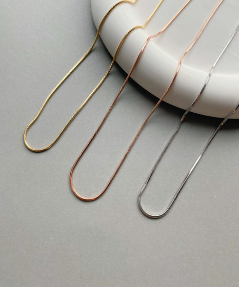 1mmシンプルスネークチェーンネックレス/simple snake necklace | IS4212018 | ゴールド