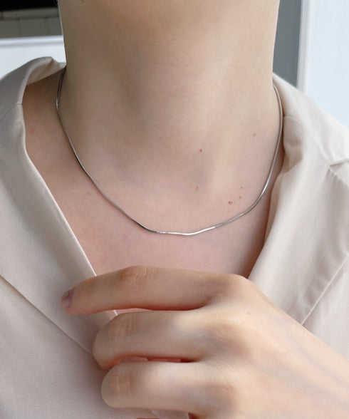 1mmシンプルスネークチェーンネックレス/simple snake necklace | IS4212018 | シルバー