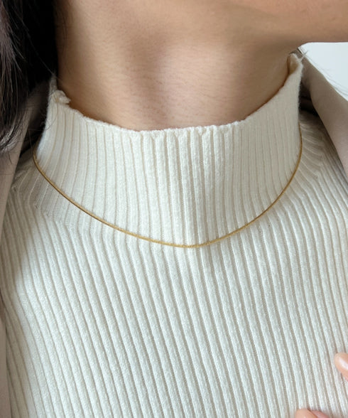 1mmシンプルスネークチェーンネックレス/simple snake necklace | IS4212018 | ゴールド