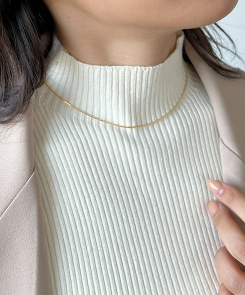 1mmシンプルスネークチェーンネックレス/simple snake necklace | IS4212018 | ゴールド