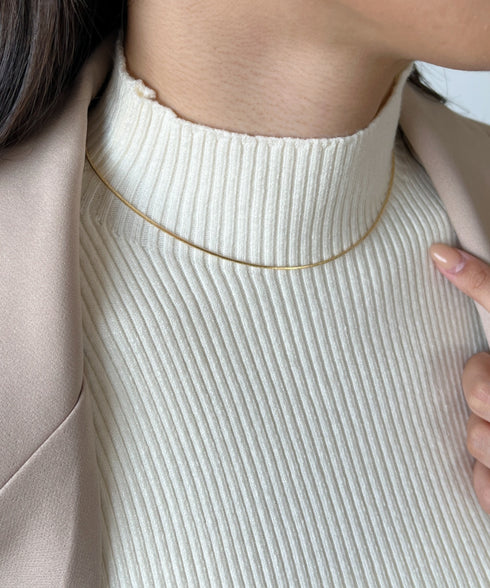 1mmシンプルスネークチェーンネックレス/simple snake necklace | IS4212018 | ゴールド