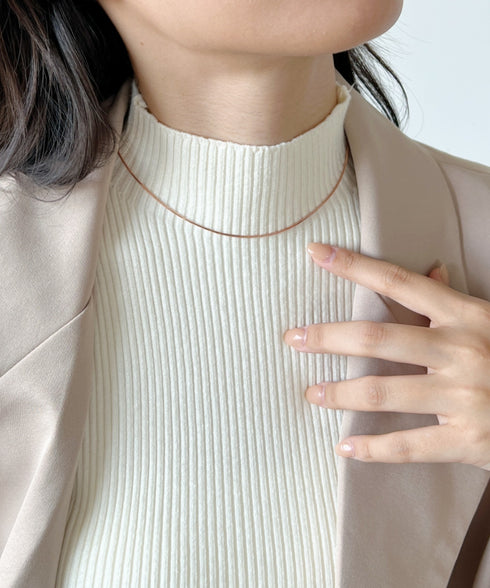 1mmシンプルスネークチェーンネックレス/simple snake necklace | IS4212018 | ピンク