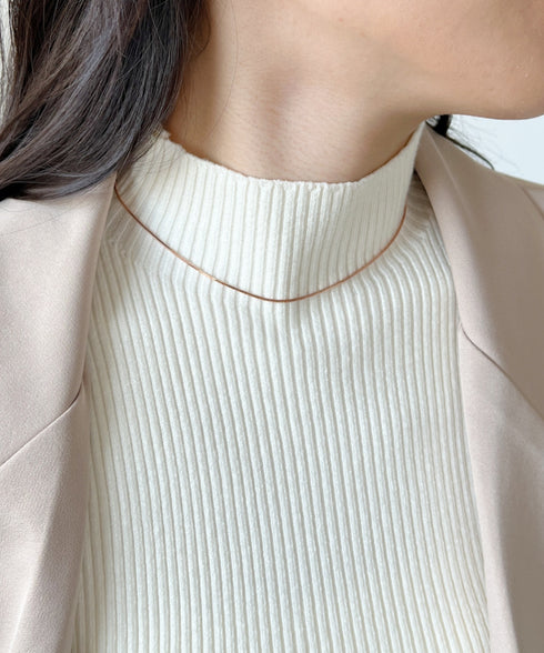 1mmシンプルスネークチェーンネックレス/simple snake necklace | IS4212018 | ピンク