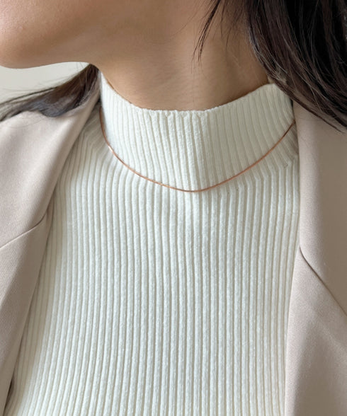 1mmシンプルスネークチェーンネックレス/simple snake necklace | IS4212018 | ピンク