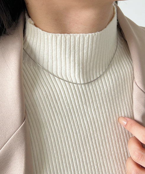 1mmシンプルスネークチェーンネックレス/simple snake necklace | IS4212018 | シルバー