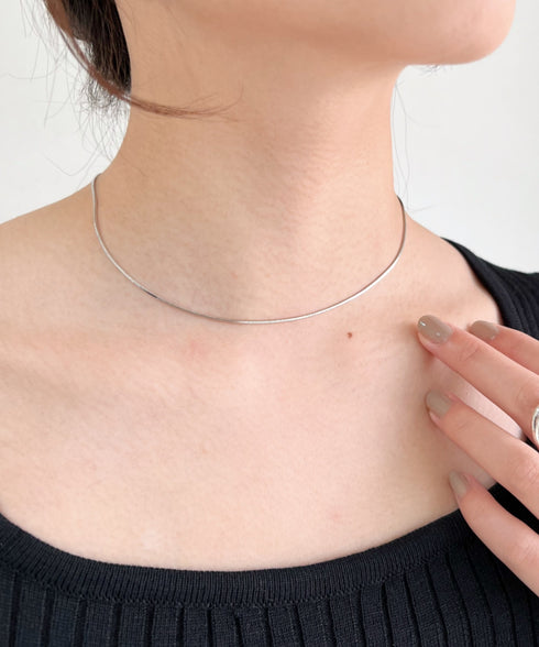 1mmシンプルスネークチェーンネックレス/simple snake necklace | IS4212018 | シルバー
