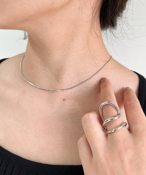 1mmシンプルスネークチェーンネックレス/simple snake necklace | IS4212018 | シルバー