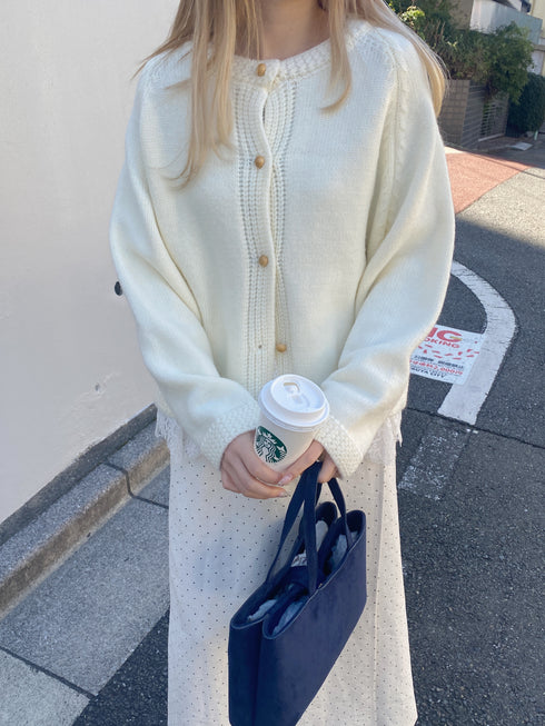 ラウンドネックニットカーディガン | SL2244641 | ホワイト