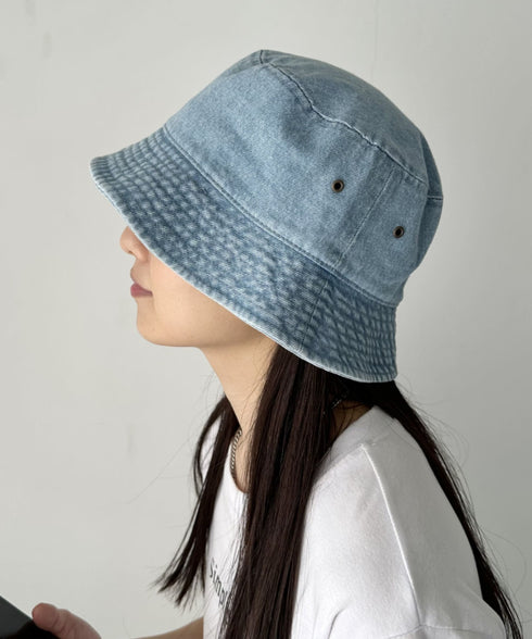 【newhattan】 ニューハッタン サイズ展開あり バケットハット ツイル デニム ユニセックス/buckethat | L5211001 | ライトインディゴブルー