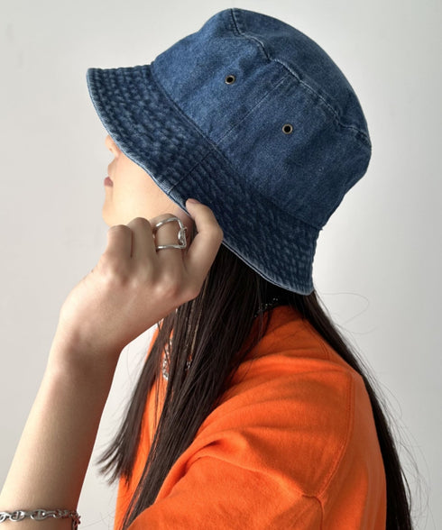 【newhattan】 ニューハッタン サイズ展開あり バケットハット ツイル デニム ユニセックス/buckethat | L5211001 | ダークインディゴブルー