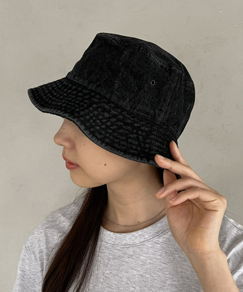 【newhattan】 ニューハッタン サイズ展開あり バケットハット ツイル デニム ユニセックス/buckethat | L5211001 | ブラック系その他