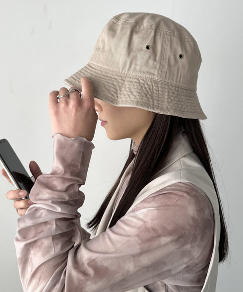 【newhattan】 ニューハッタン サイズ展開あり バケットハット ツイル デニム ユニセックス/buckethat | L5211001 | ベージュ