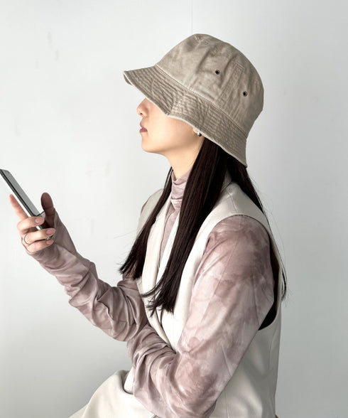【newhattan】 ニューハッタン サイズ展開あり バケットハット ツイル デニム ユニセックス/buckethat | L5211001 | カーキ