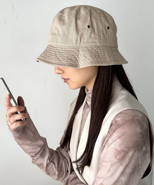 【newhattan】 ニューハッタン サイズ展開あり バケットハット ツイル デニム ユニセックス/buckethat | L5211001 | ベージュ