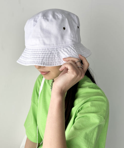 【newhattan】 ニューハッタン サイズ展開あり バケットハット ツイル デニム ユニセックス/buckethat | L5211001 | ホワイト