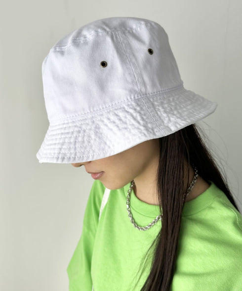 【newhattan】 ニューハッタン サイズ展開あり バケットハット ツイル デニム ユニセックス/buckethat | L5211001 | ホワイト
