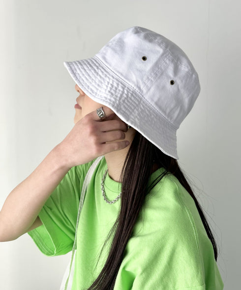 【newhattan】 ニューハッタン サイズ展開あり バケットハット ツイル デニム ユニセックス/buckethat | L5211001 | ホワイト
