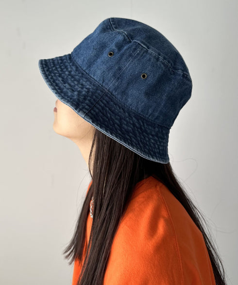 【newhattan】 ニューハッタン サイズ展開あり バケットハット ツイル デニム ユニセックス/buckethat | L5211001 | ダークインディゴブルー