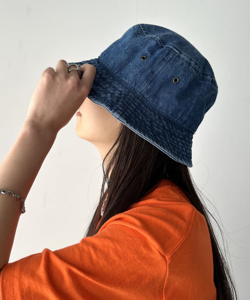 【newhattan】 ニューハッタン サイズ展開あり バケットハット ツイル デニム ユニセックス/buckethat | L5211001 | ダークインディゴブルー