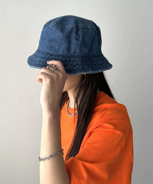 【newhattan】 ニューハッタン サイズ展開あり バケットハット ツイル デニム ユニセックス/buckethat | L5211001 | ダークインディゴブルー