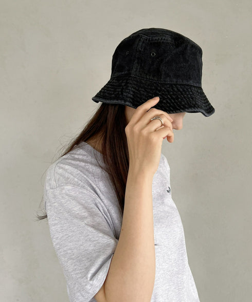 【newhattan】 ニューハッタン サイズ展開あり バケットハット ツイル デニム ユニセックス/buckethat | L5211001 | ブラック系その他