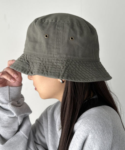 【newhattan】 ニューハッタン サイズ展開あり バケットハット ツイル デニム ユニセックス/buckethat | L5211001 | オリーブ