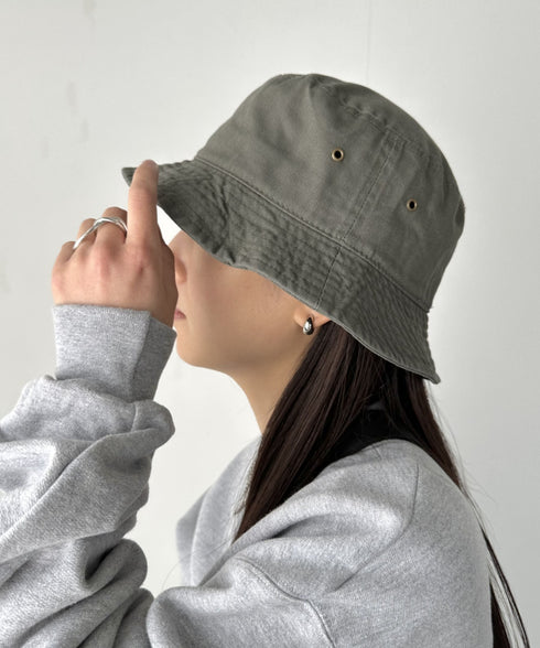 【newhattan】 ニューハッタン サイズ展開あり バケットハット ツイル デニム ユニセックス/buckethat | L5211001 | オリーブ
