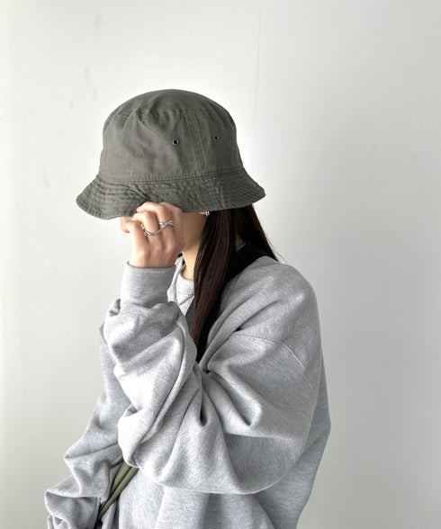 【newhattan】 ニューハッタン サイズ展開あり バケットハット ツイル デニム ユニセックス/buckethat | L5211001 | カーキ